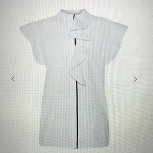 Victoria, Victoria Beckham Ruffled Cotton Poplin Blouse